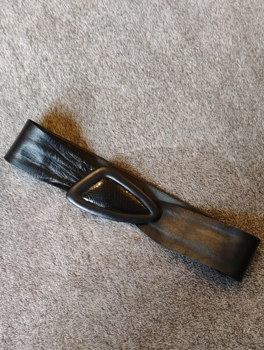 Vintage Made In Taiwan Belt Triangle Buckle Snake Print